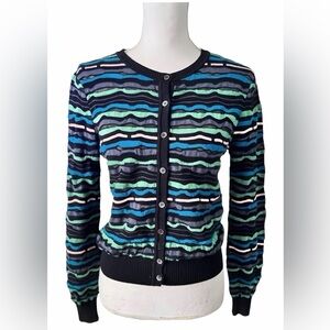 Missoni Multicolor Striped Knit Cardigan Size IT 46 US Medium
